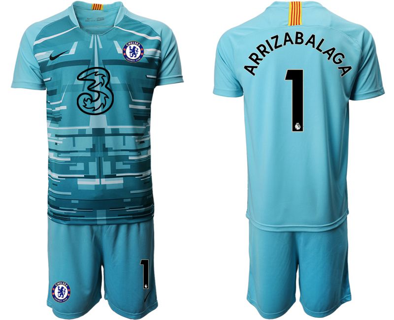 Men 2020-2021 club Chelsea lake blue goalkeeper #1 Soccer Jerseys->chelsea jersey->Soccer Club Jersey
